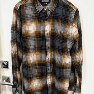 Ezekiel Plaid Button Down Shirt - Black, Gray, Brown